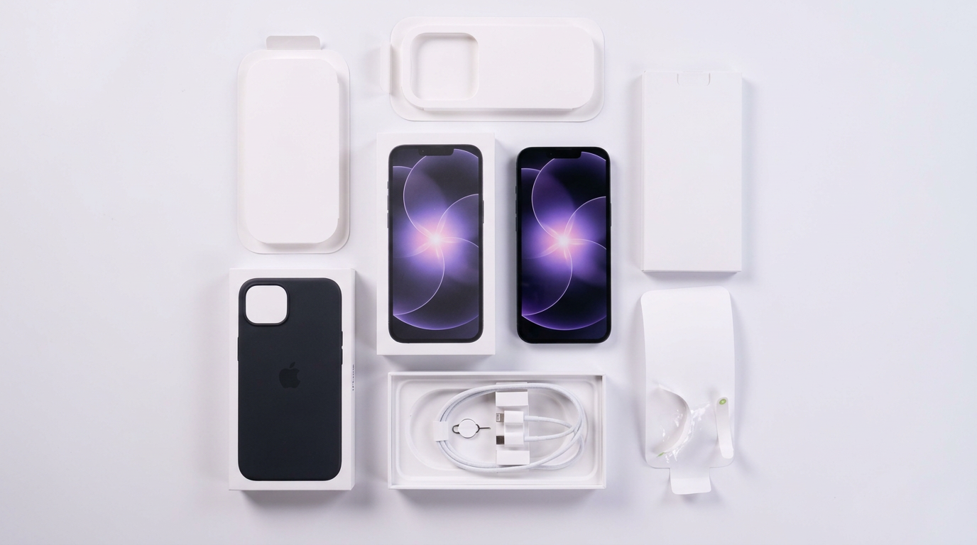 iPhone 17e Unboxing Box and Accessories